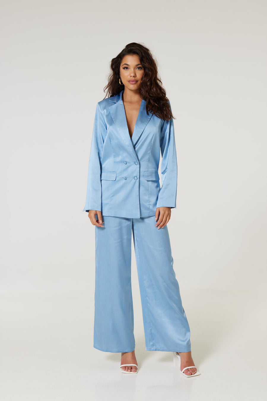 Mia Power Suit in Recycled Polyester Satin